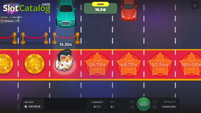 poule traversant route vegas