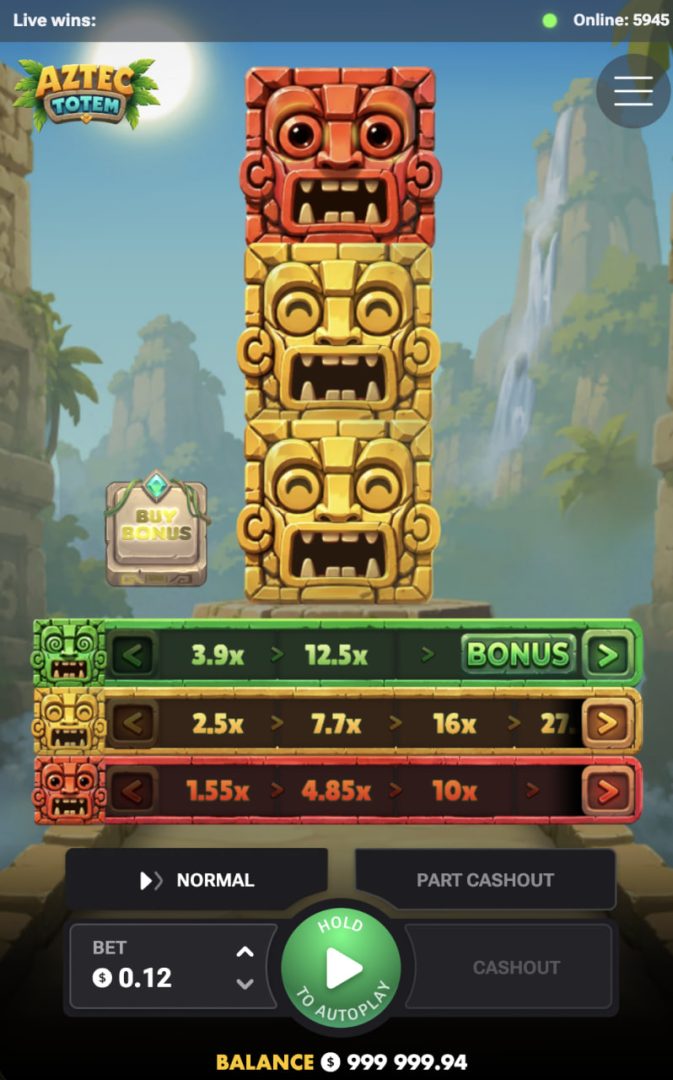 Vue verticale d'Aztec Totem sur un téléphone